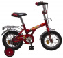 Велосипед 12*, j красный, тормоз - 1 ручка и ножка, крылья и багажник хромированные х24565